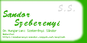 sandor szeberenyi business card