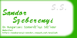 sandor szeberenyi business card